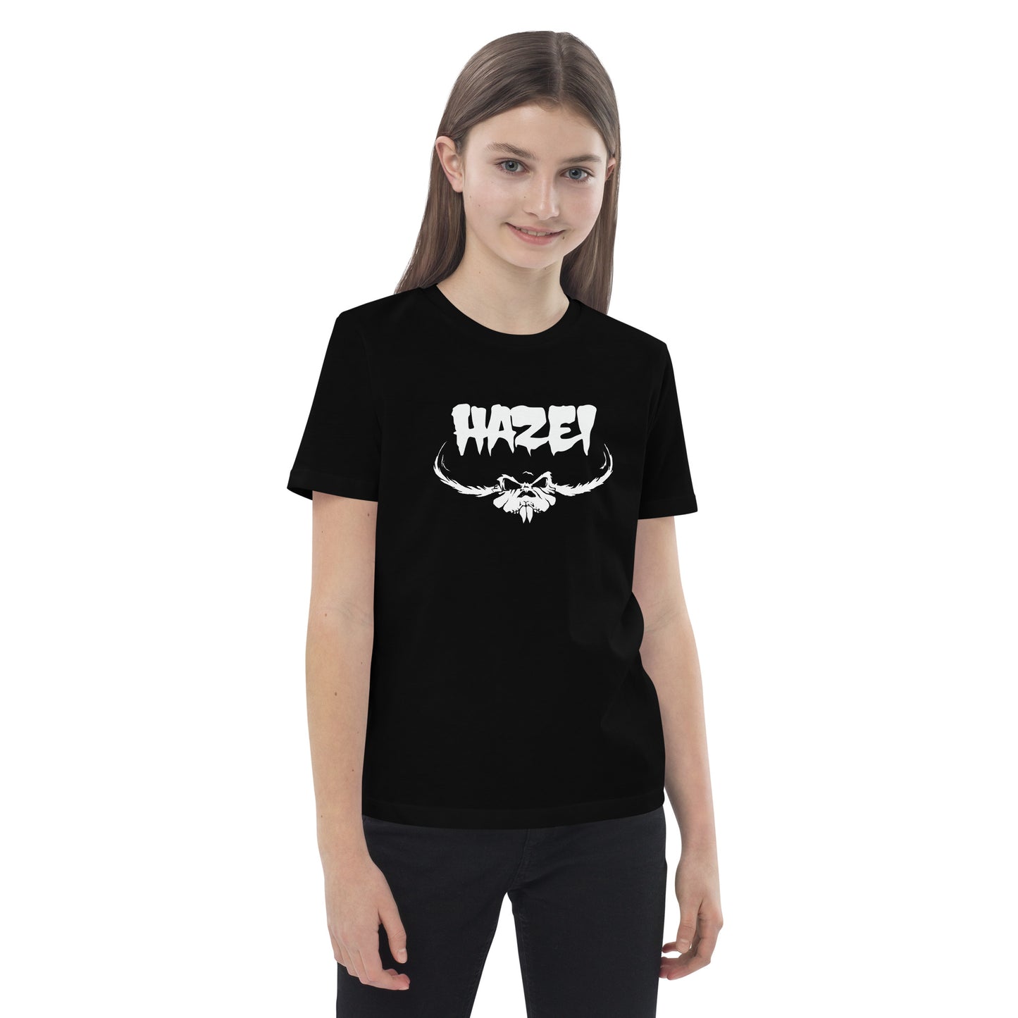 Classic hazel logo on A Organic cotton kids t-shirt