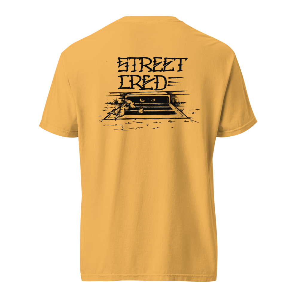 STREET CRED " CREEP " BLACK PRINT garment-dyed heavyweight t-shirt