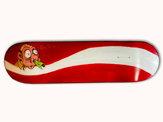 Hand-Painted 1 of 1 Skateboard Deck – ENJOY ?