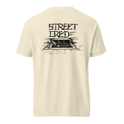 STREET CRED " CREEP " BLACK PRINT  garment-dyed heavyweight t-shirt