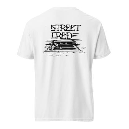 STREET CRED " CREEP " BLACK PRINT  garment-dyed heavyweight t-shirt