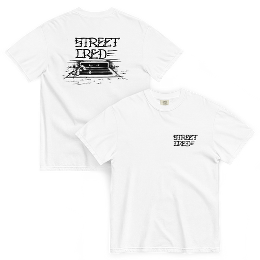 STREET CRED " CREEP " BLACK PRINT  garment-dyed heavyweight t-shirt